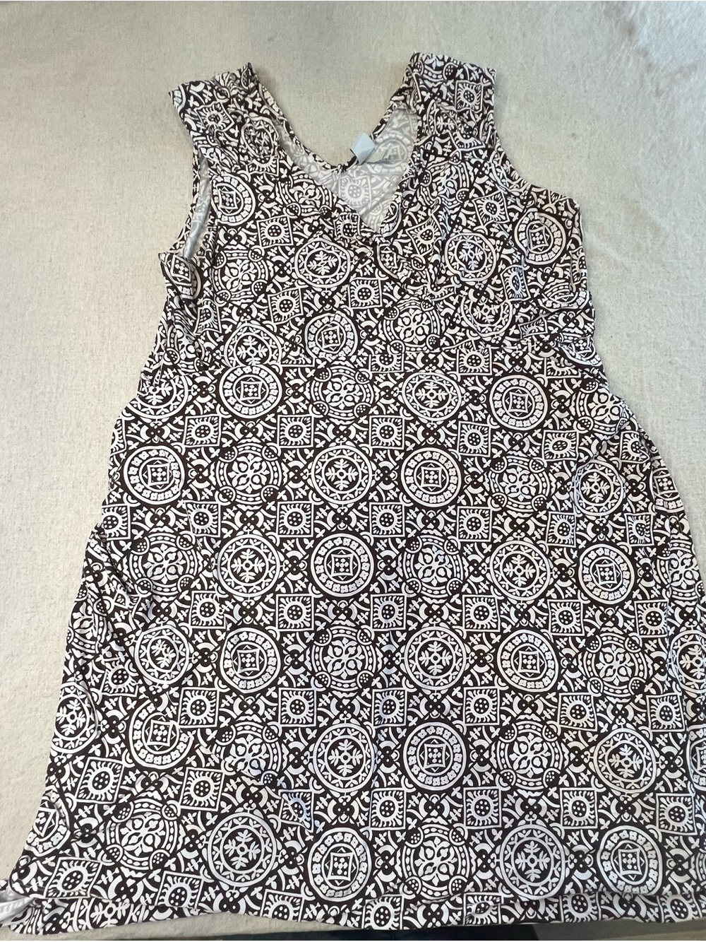 Merona Black and White Geometric Sleeveless Nightdress